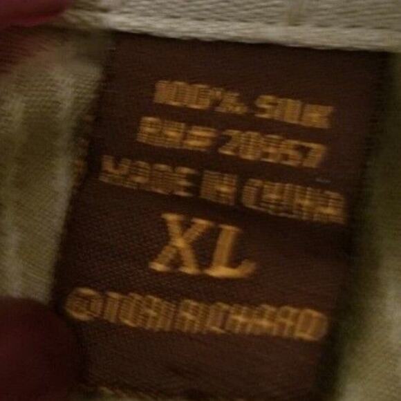 Tori Richard - Gold 100% Silk Button Up Short Sleeve Classic Hawaiian Size XL - Picture 5 of 7